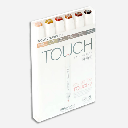 صورة أقلام Touch Twin 6 (ألوان خشبية) 